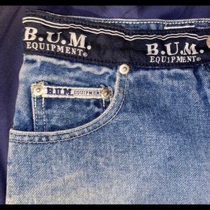 B.u.m. Vintage shorts. Small tip/stain by zipper shown in images
